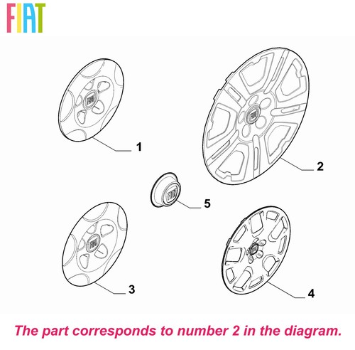 Genuine fiat wheel trim cover - fiat,