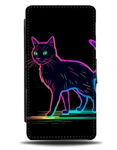 Rainbow neon black - black, cat