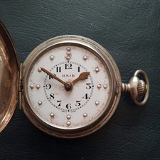 Vintage Silver RNIB Braille full Hunter blind assist pocket watch overwound