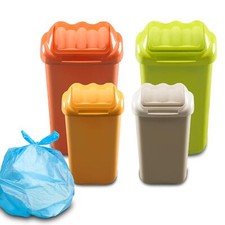 HOME CENTRE Kitchen Waste Bin Flip Top Plastic Recycle 15-30-50L Office School