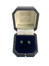 Emerald Earrings 9ct Gold 1ct Emerald Stud Gold Earrings