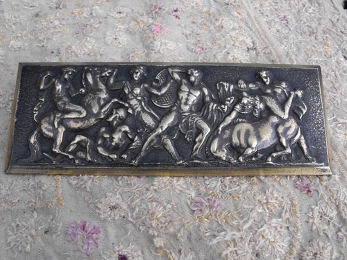 Antique brass plaque - antique,