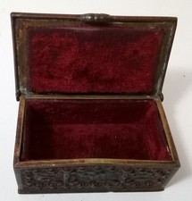 Carved metal trinket - metal, box
