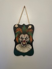 OOAK Creepy Painted Clown Picture 12x7”