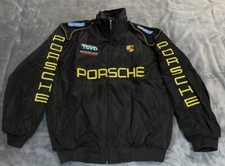 Adult F1 Racing Jacket , Porsch Jacket Black ,Ebroidered Cotton Padded
