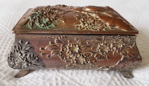 Antique trinket box copper - antique, ~