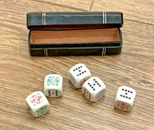 Poker Dice In Deluxe Leather Travel Case
