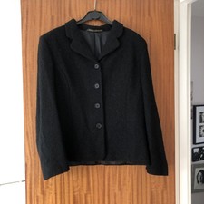 M&S St Michael Vintage Wool Black Boucle Occasion Smart Formal Work Jacket, 14.