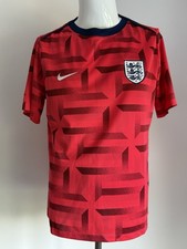 England Nike Football Training Warm Up Shirt Top 2023 2024 Red Size Large Slim