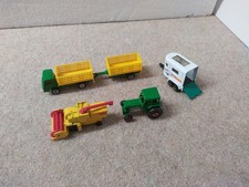 Vintage Playworn MATCHBOX Toy Farm Vehicles, Combine , Tractor & Truck, Horsebox