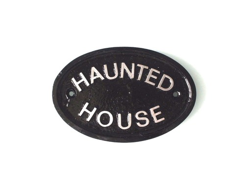 Silver haunted house - silver, halloween