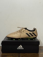 Adidas Mens Messi 16.3 FG BA9838 Gold Low Top Round Toe Lace Up Cleats UK 12