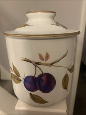 Royal Worcester Fine Porcelain Evesham Gold 6.5" Medium Lidded Storage Jar