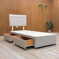 Highgrove ‘Capella' Venice Silver Velvet Headboard + 2 Draw Divan Base - Single