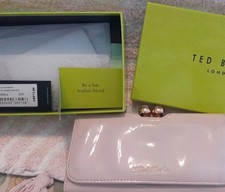 TED BAKER 🎀  LEATHER Crystal Bobble Matinee Purse RRP £75. Shell coloured.  