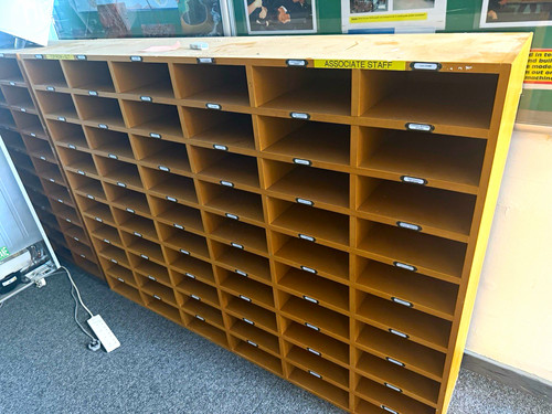 Wooden mail sorter pigeon - mail,