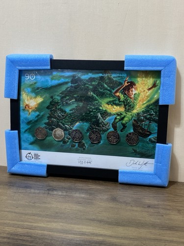 Peter pan framed 50p coin - peter,