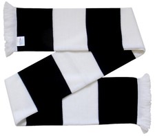 Fulham Supporters Black and White Retro Bar Scarf - Made in the UK