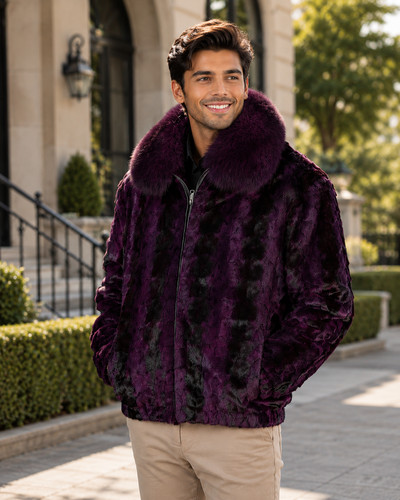 Men purple mink - purple, bomber