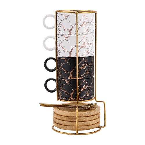 4pc stackable ceramic coffee - 4pc,