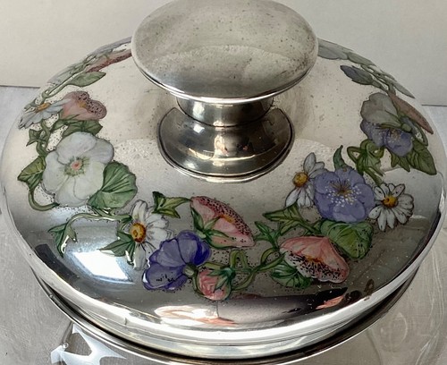 Large antique glass powder