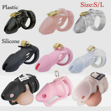 SM Shame Male Chastity Cage Device Bird Cage Plastic/Silicone Lockable Belt BDSM