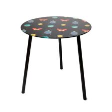 Side Tables for Living Room Black Glass Round Coffee Table Insect Bugs Theme UK