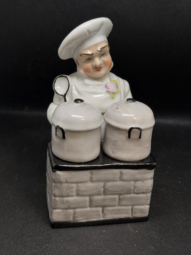 Unusual chef with pots - with,