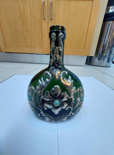 Old art nouveau metal overlaid - metal,