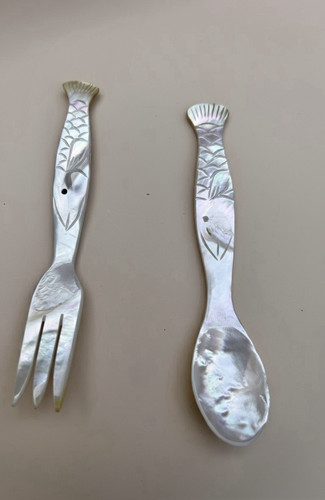 Mother pearl spoon fork - pearl, &