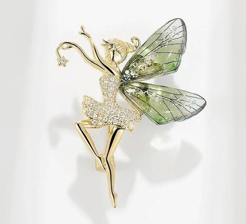 9ab rhinestone fairy brooch - rhinestone,