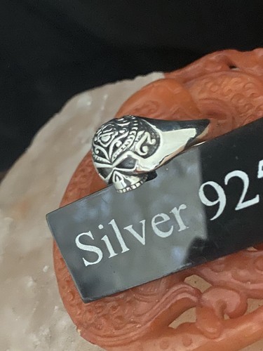 Silver skull ring - silver,