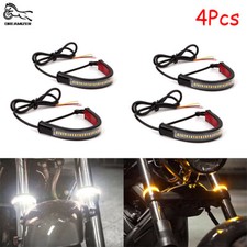 4Pcs Motorcycle LED Fork Turn Signals Strip Blinker Light For Harley Davidson UK