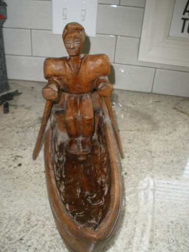 Large hand carved wooden - hand, row