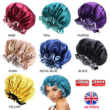 Women Long Hair Care Satin Bonnet Sleep Hat Cap Night Silk feel Cap Head Wrap UK