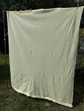 Vintage Cellular Blanket, Yellow Wool.