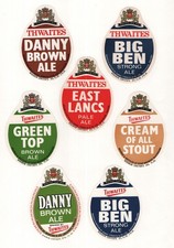 Thwaites Brewery, Blackburn - 10 x older beer labels - see 2 scans