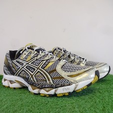 ASICS Trainer Size 9.5 Men White Black Gold Gel Nimbus 12 Cushioned Running Shoe