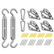 NEW! Stainless Steel Outdoor Patio Sun Shade Sail Canopy Fixing Set Hardware Kit