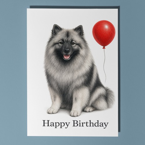Keeshond personalised birthday - keeshond,