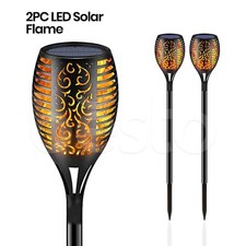 2PCS LED Solar Flame Torch