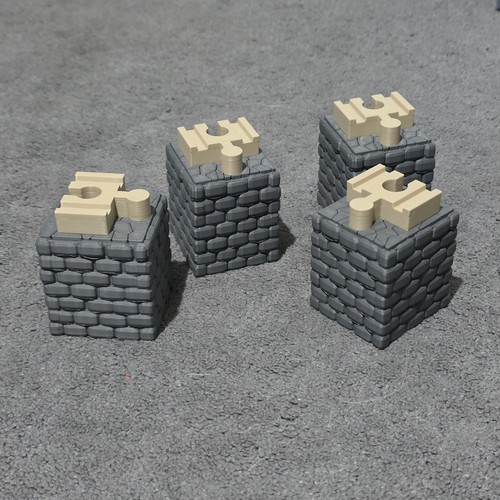 Brio compatible stone wall - 4x,