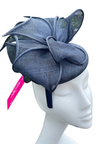 Navy wedding fascinator - navy, hat