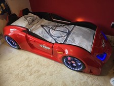 Childs Single Racing Car Bed With Lights And Sound.