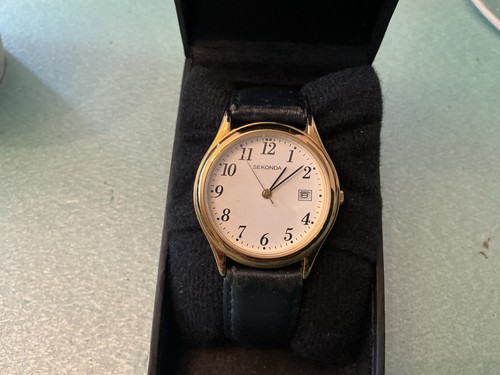 Sekonda mens gold case - gold, white