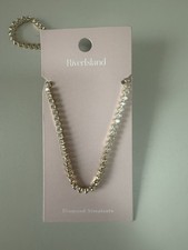 RIVER ISLAND GOLD TENNIS DIAMANTE NECKLACE RRP £25**NEW**