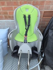 HAMAX KISS CHILD BIKE REAR SEAT MEDIUM GREY W/ GREEN PADDING - FRAME MOUNT
