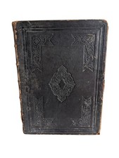 1861 Large Antique Holy Bible Old & New Testament Commentaries Of Henry & Scott