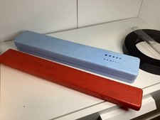 Knitting Needle Box x 2. Twinco Red Plastic Pins box. Blue Plastic Needle Box.