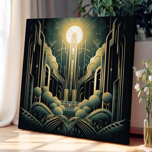 Stream art deco canvas wall - stream,